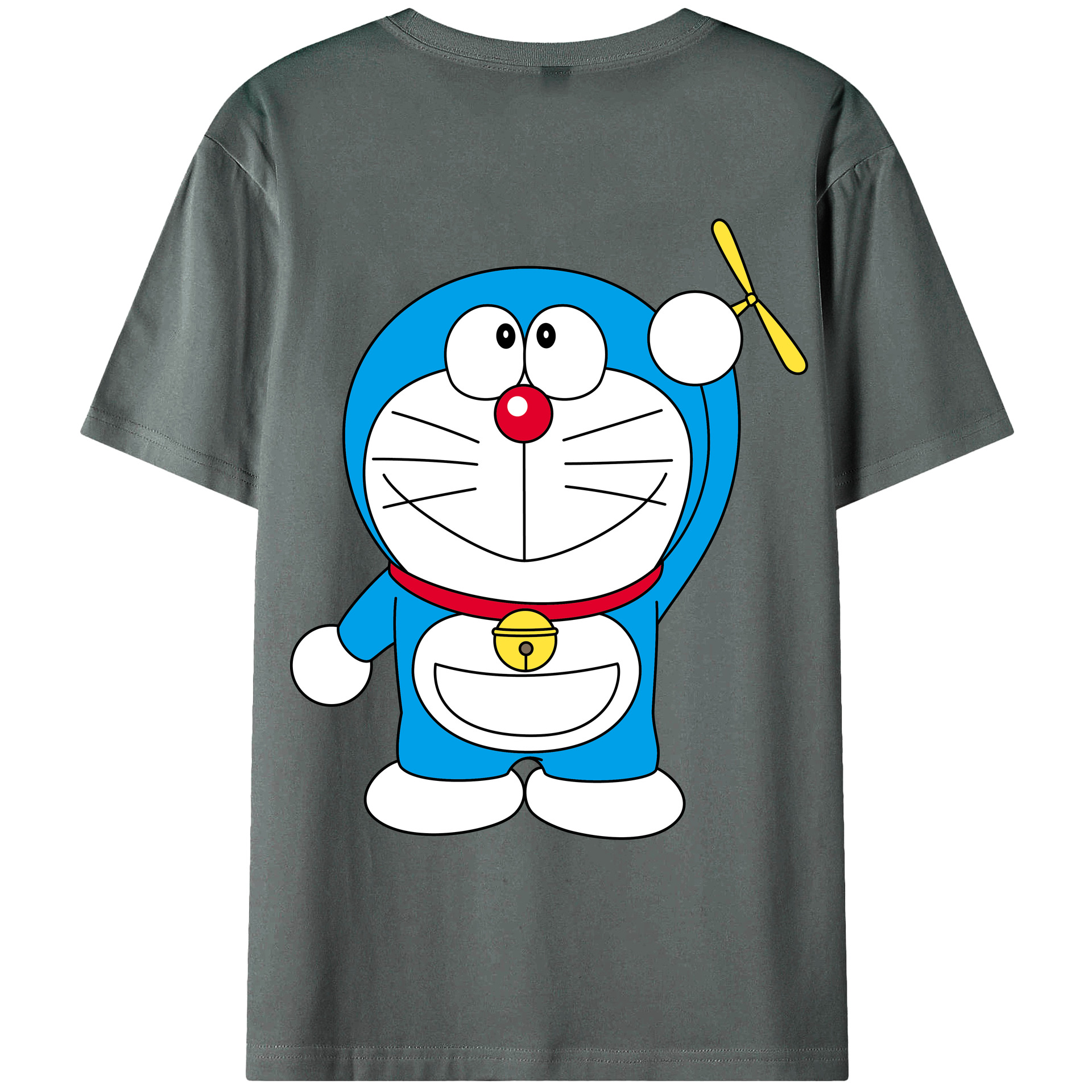 （画像用） ドラえもん Doraemon 綿100％ メンズ半袖Tシャツ（バックプリント） 通気性